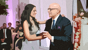 Dancing with my grand-daughter at her wedding